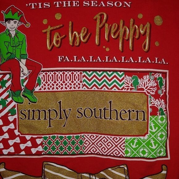 Simply Southern "Tis the Season To Be Preppy". Long sleeved Size Small - Picture 4 of 7